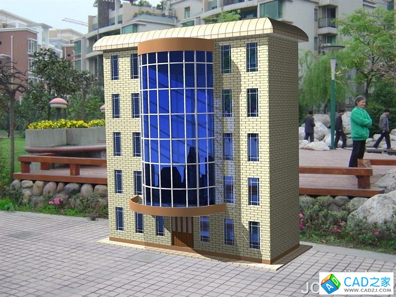 AutoCAD2011曲面命令創(chuàng)建樓房_天極設(shè)計在線整理