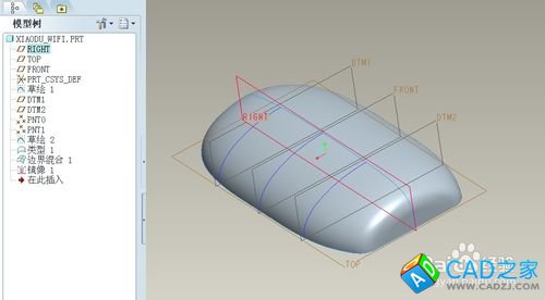 proe5.0實例教程小度WIFI：[2]構造曲面實體化