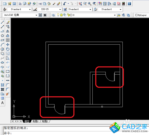 cad 2008自學教程：[4]cad房間門怎么畫